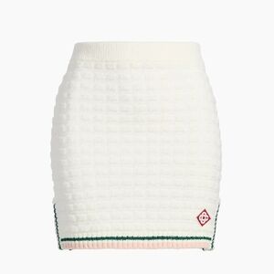 Chic White Textured Pencil Skirt